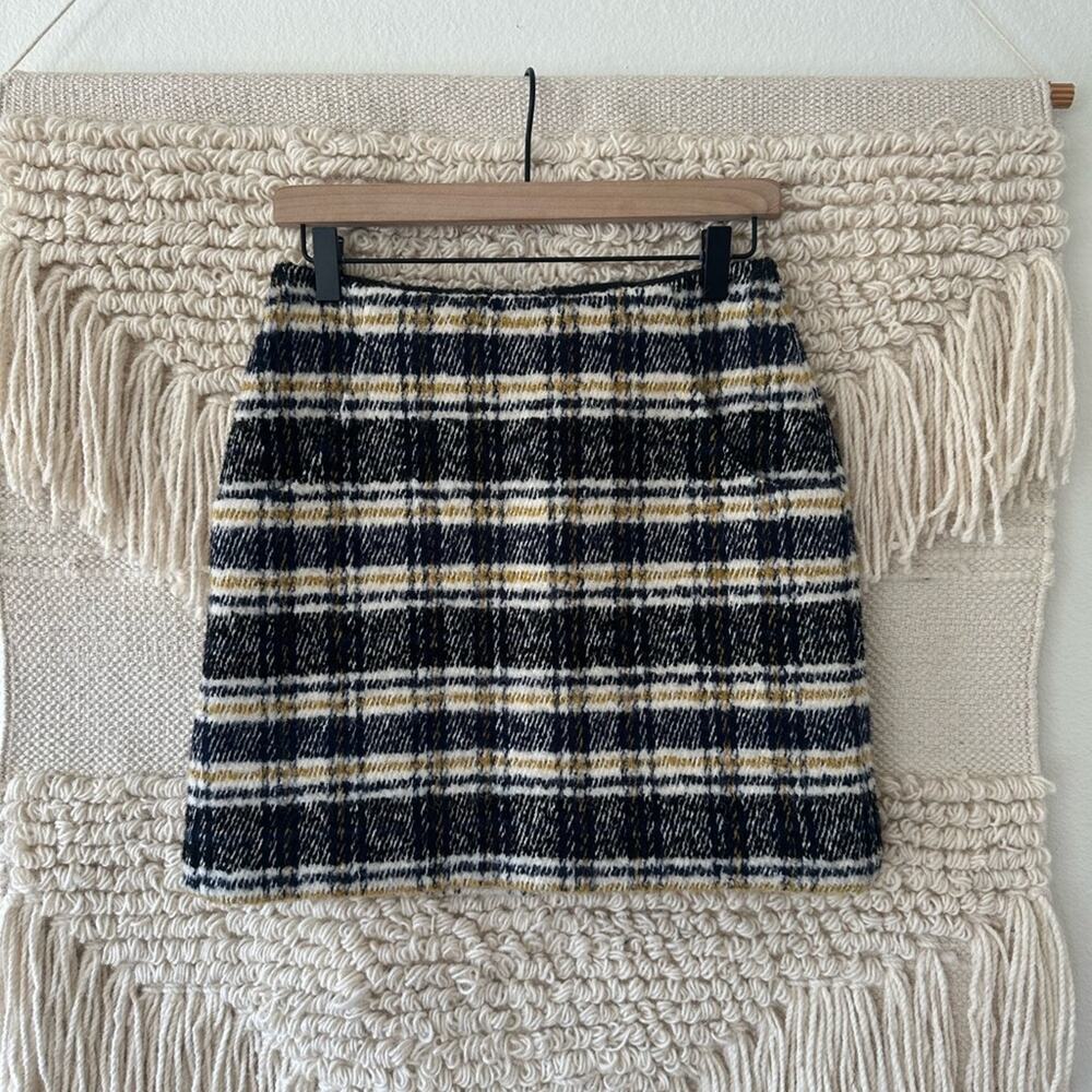 Maje Jolica Tweed Plaid Skirt